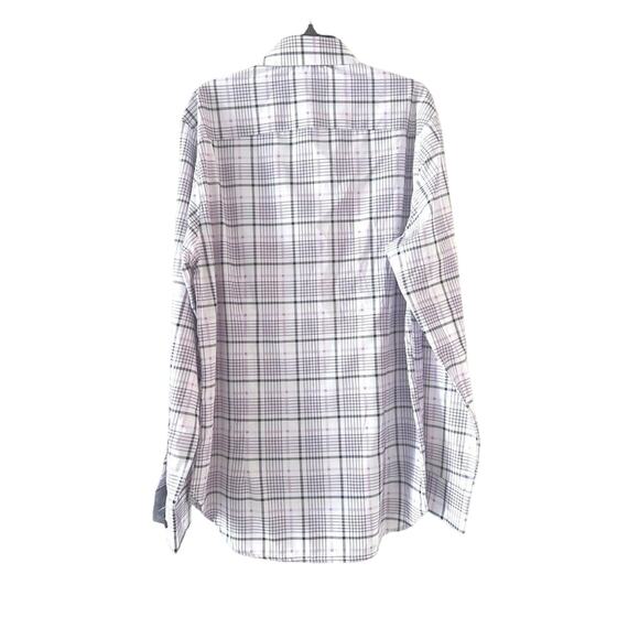 WRK 4-Way Stretch Pink Check Dress Shirt Size 15 Long Sleeve Modern Fit - Picture 3 of 6